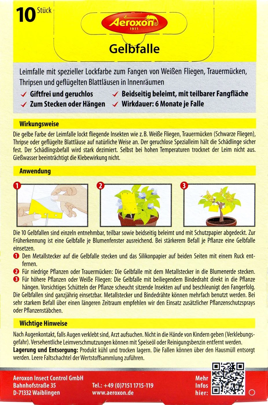 Aeroxon Gelbfalle - 10 Stück 2 Aeroxon Gelbfalle - 10 Stück – Bild 2