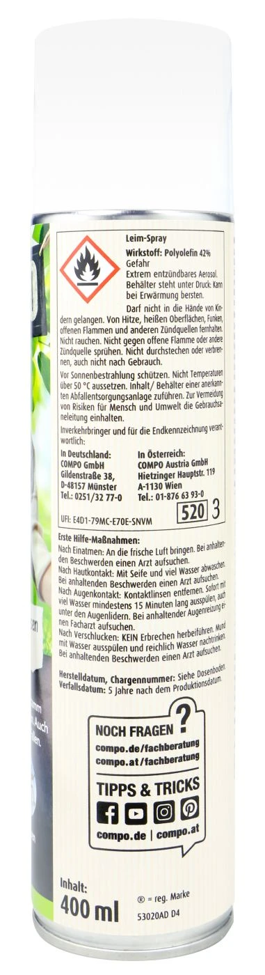 Compo Raupen Und Ameisen Leim-Spray - 400 Ml 2 Compo Raupen Und Ameisen Leim-Spray - 400 Ml – Bild 2