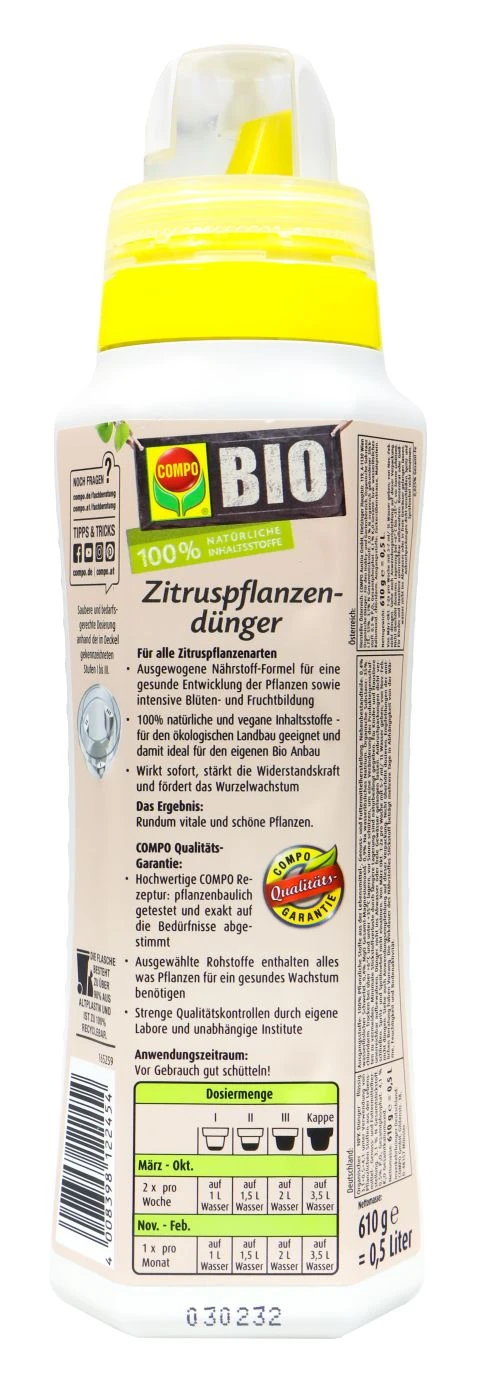 Compo Bio Zitruspflanzendünger - 0,5 L 2 Compo Bio Zitruspflanzendünger - 0,5 L – Bild 2