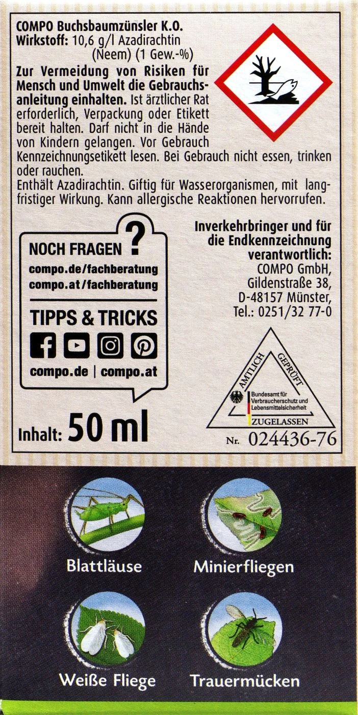 Compo Buchsbaumzünsler K.O. - 50 Ml 4 Compo Buchsbaumzünsler K.O. - 50 Ml – Bild 4