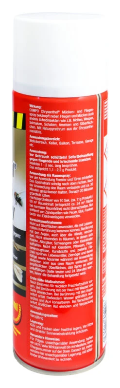 Compo Chrysanthol Mücken-und Fliegenspray - 0,5 L 5 Compo Chrysanthol Mücken-und Fliegenspray - 0,5 L -Ausgewählte Gartenpflegegeschäfte Compo20Chrysanthol20Muecken und20Fliegenspray 32342 H01