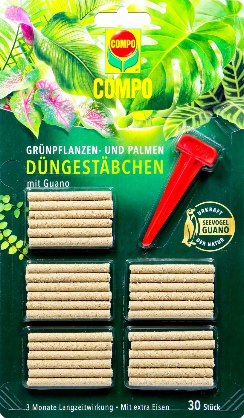 Compo Grünpflanzen- Und Palmen Düngestäbchen Mit Guano - 30 Stück 1 Compo Grünpflanzen- Und Palmen Düngestäbchen Mit Guano - 30 Stück