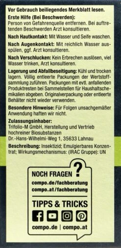 Compo Bio Insekten-frei Neem - 75 Ml -Ausgewählte Gartenpflegegeschäfte Compo20Insektenfrei20Neem 31226 L01