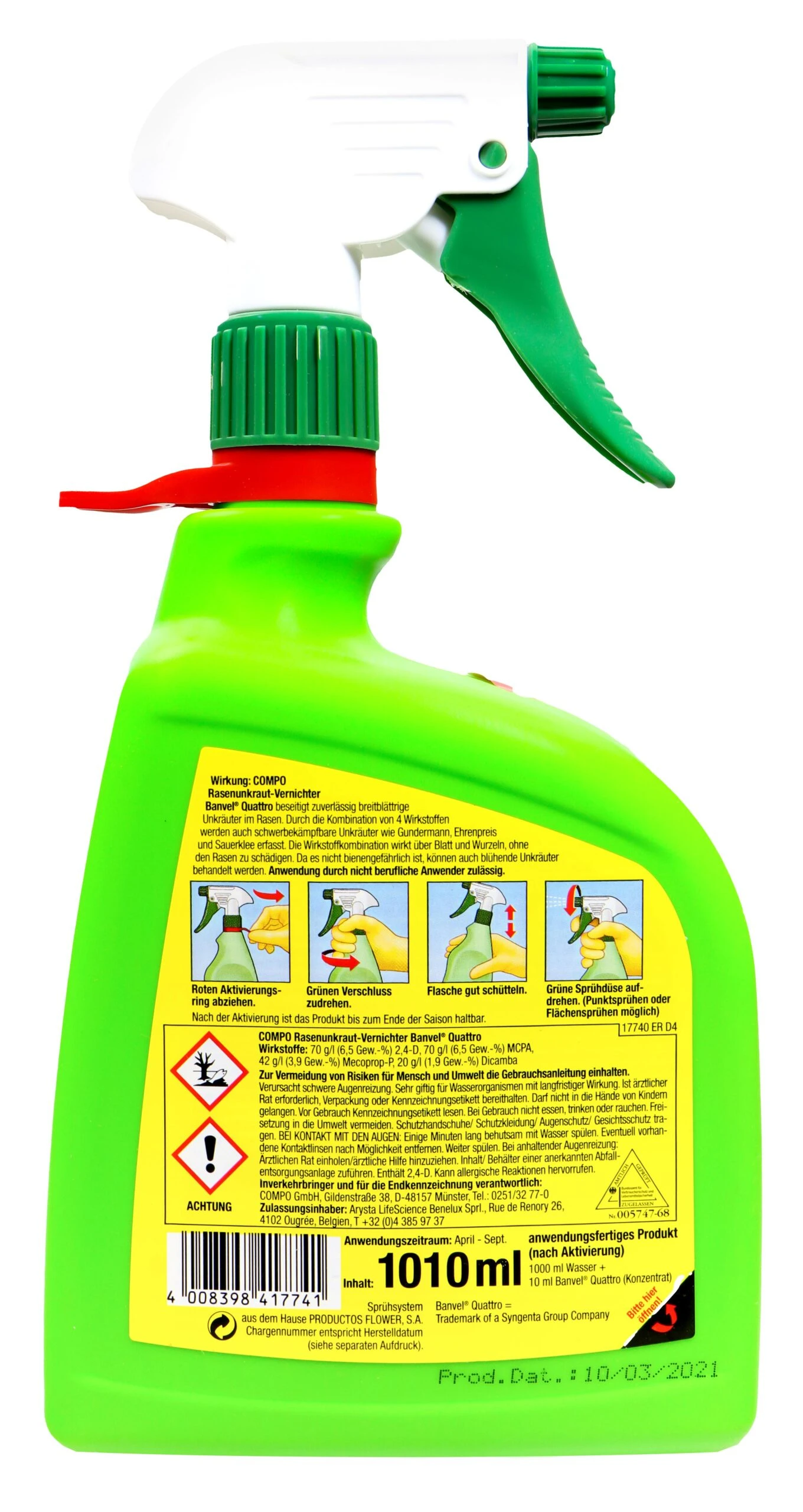 Compo Rasenunkraut-Vernichter Banvel Quattro - 1 L 2 Compo Rasenunkraut-Vernichter Banvel Quattro - 1 L – Bild 2