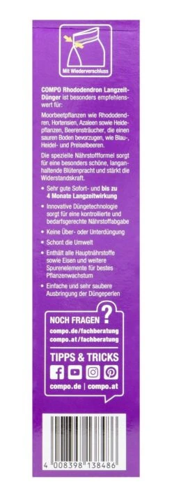 Compo Rhododendron Langzeit-Dünger - 0,85 Kg 6 Compo Rhododendron Langzeit-Dünger - 0,85 Kg -Ausgewählte Gartenpflegegeschäfte Compo20Rhododendronduenger 31716 L01