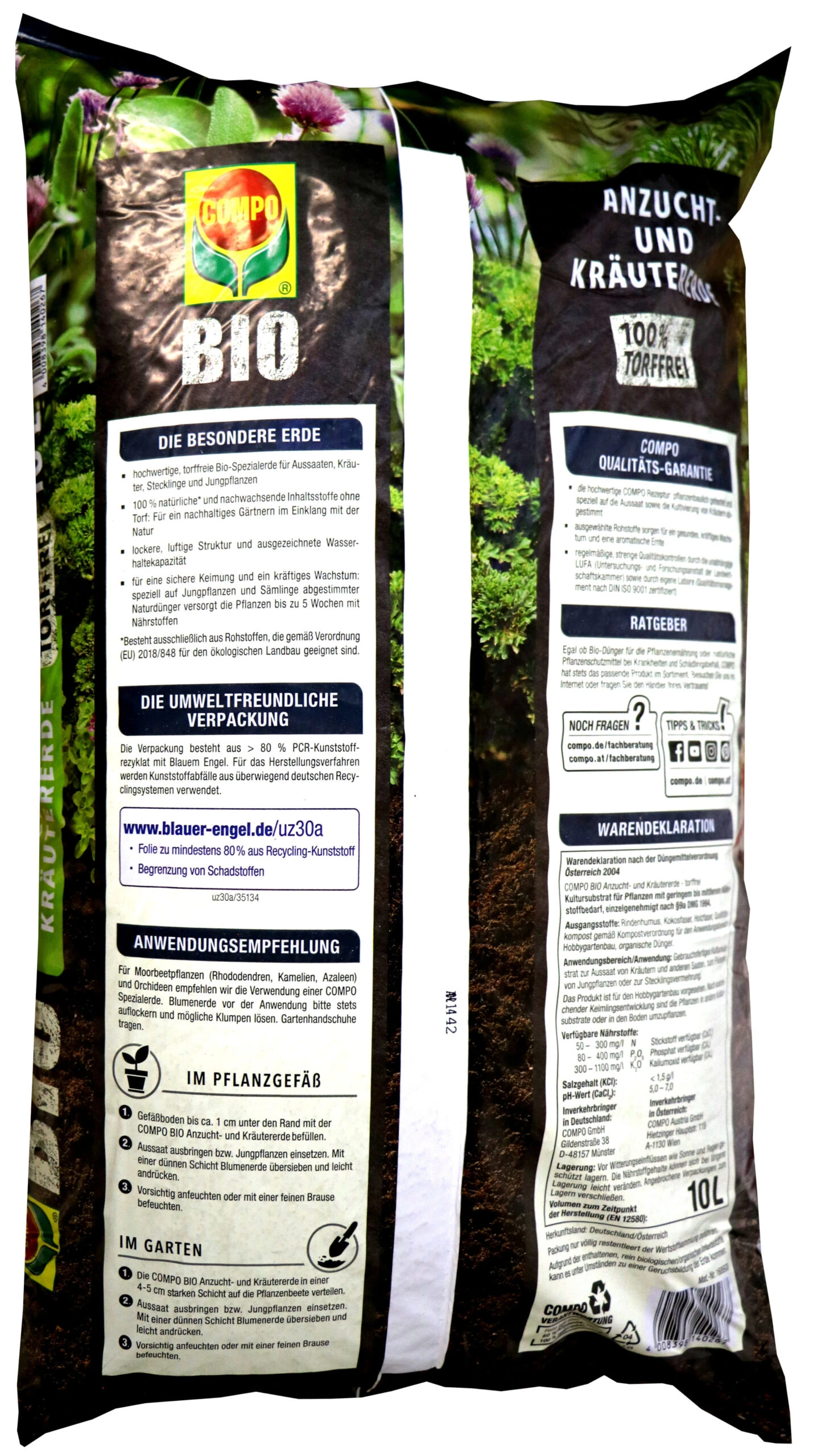 Compo Sana Anzucht- Und Kräutererde - 10 L 2 Compo Sana Anzucht- Und Kräutererde - 10 L – Bild 2