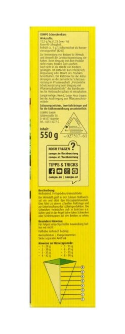 Compo Schneckenkorn - 0,55 Kg -Ausgewählte Gartenpflegegeschäfte Compo20Schneckenkorn 31507 R01