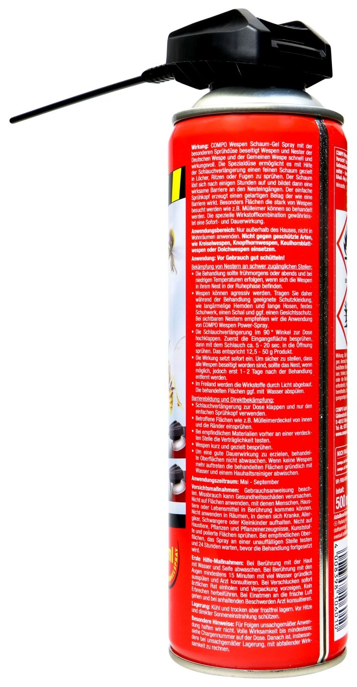 Compo Wespen Schaum-Gel Spray - 0,5 L 2 Compo Wespen Schaum-Gel Spray - 0,5 L – Bild 2