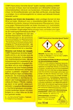Compo Rasenunkraut-Vernichter Banvel Quattro - 10 Ml -Ausgewählte Gartenpflegegeschäfte Compo Rasenunkraut Vernichter 10ml 33204 H01