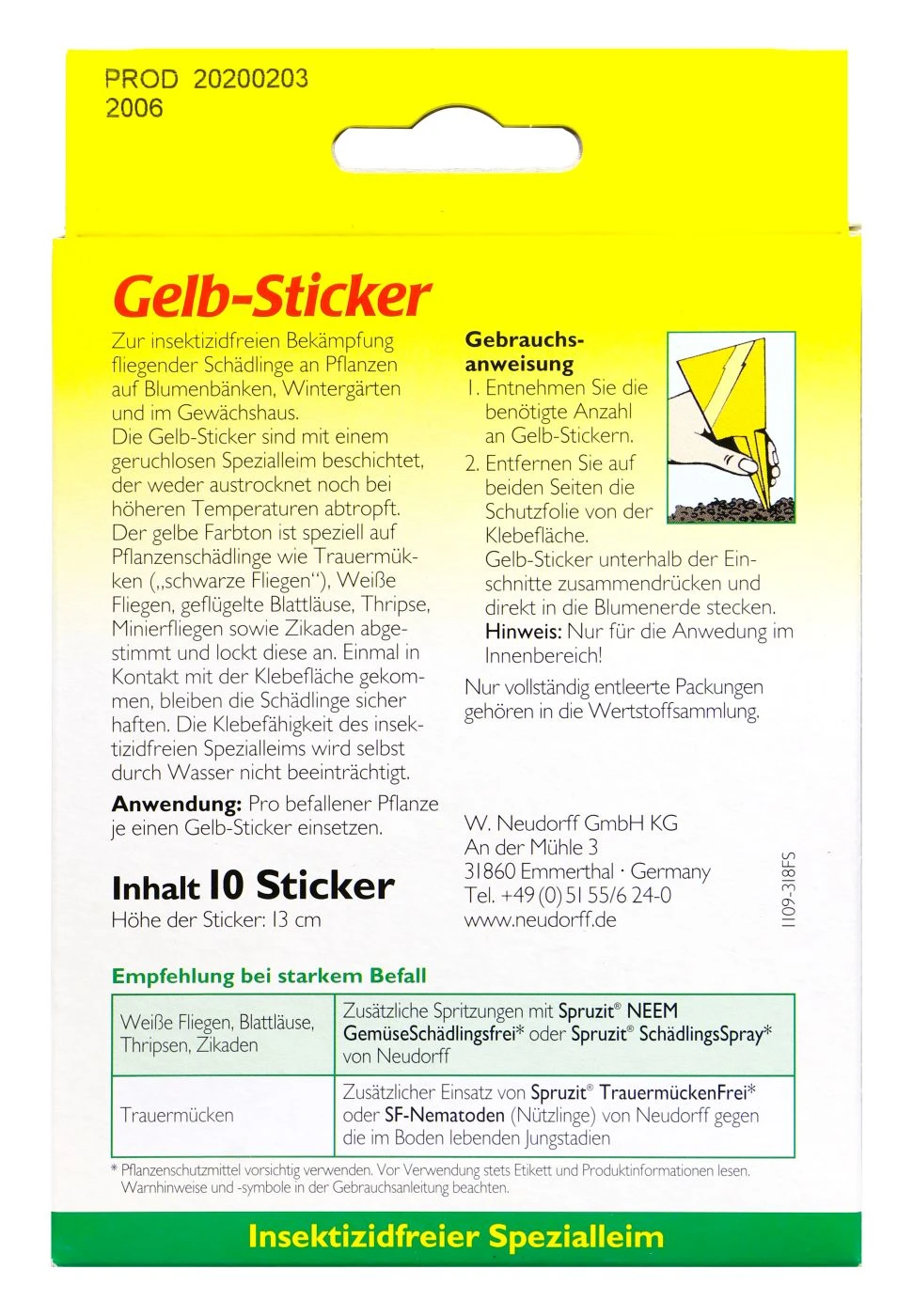 Neudorff Gelb-Sticker - 10 Stück 2 Neudorff Gelb-Sticker - 10 Stück – Bild 2