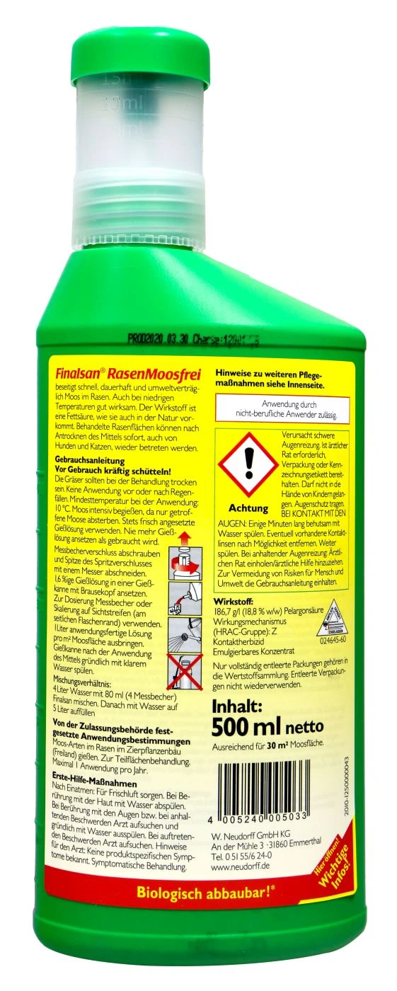 Neudorff Finalsan Rasen-Moosfrei - 500 Ml 2 Neudorff Finalsan Rasen-Moosfrei - 500 Ml – Bild 2