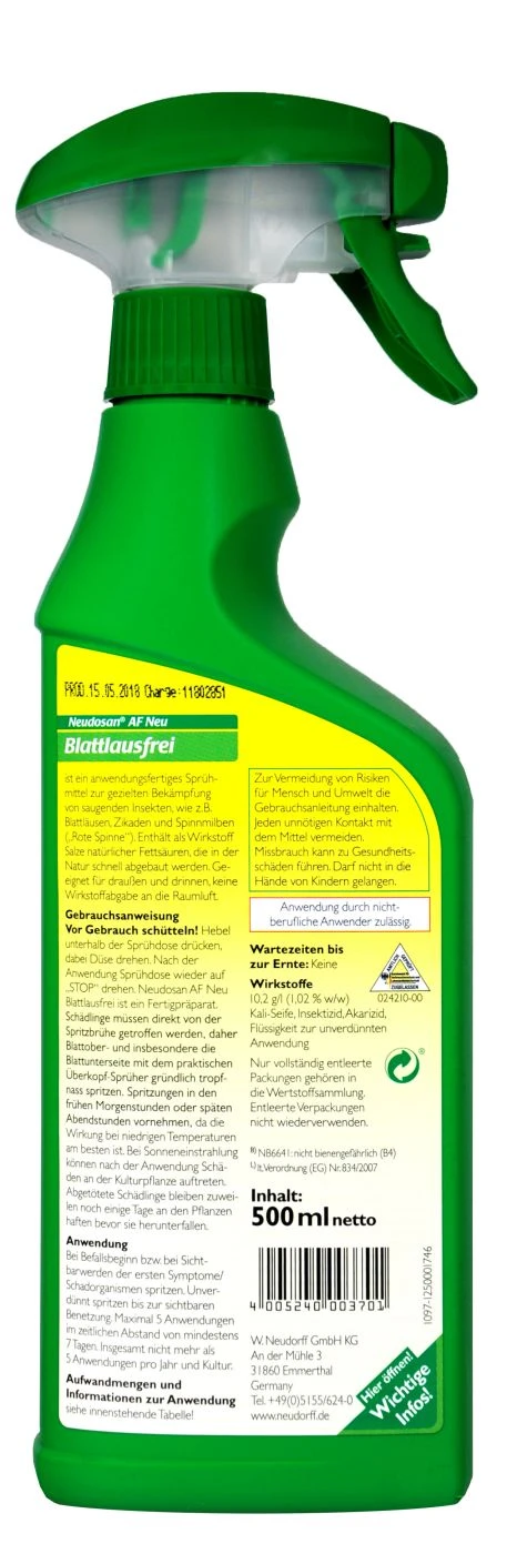 Neudorff Neudosan AF Neu Blattlausfrei - 500 Ml 2 Neudorff Neudosan AF Neu Blattlausfrei - 500 Ml – Bild 2