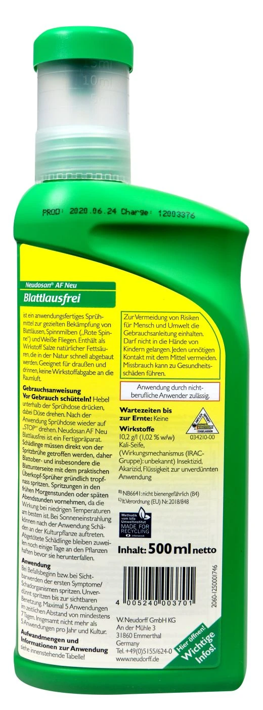 Neudorff Neudosan Neu Blattlausfrei - 0,5 L 2 Neudorff Neudosan Neu Blattlausfrei - 0,5 L – Bild 2