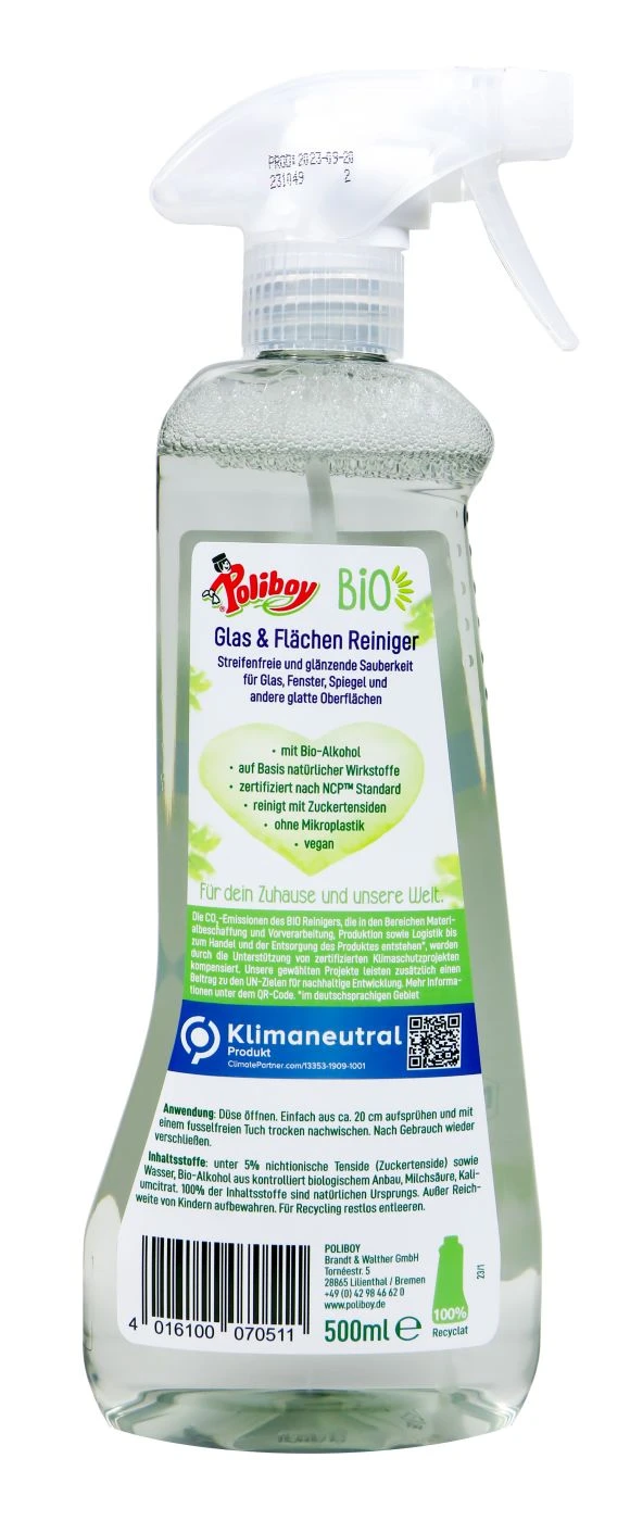 Poliboy Bio Glas & Flächen Reiniger - 500 Ml 2 Poliboy Bio Glas & Flächen Reiniger - 500 Ml – Bild 2