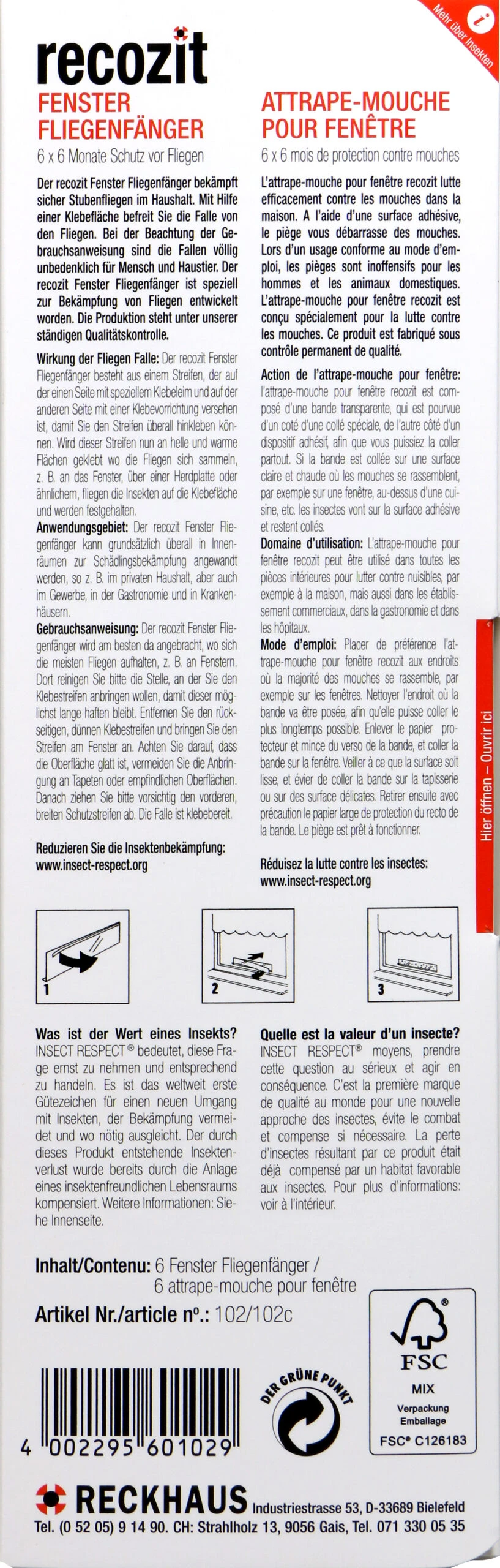 Recozit Fliegenfänger - 6 Stück 2 Recozit Fliegenfänger - 6 Stück – Bild 2