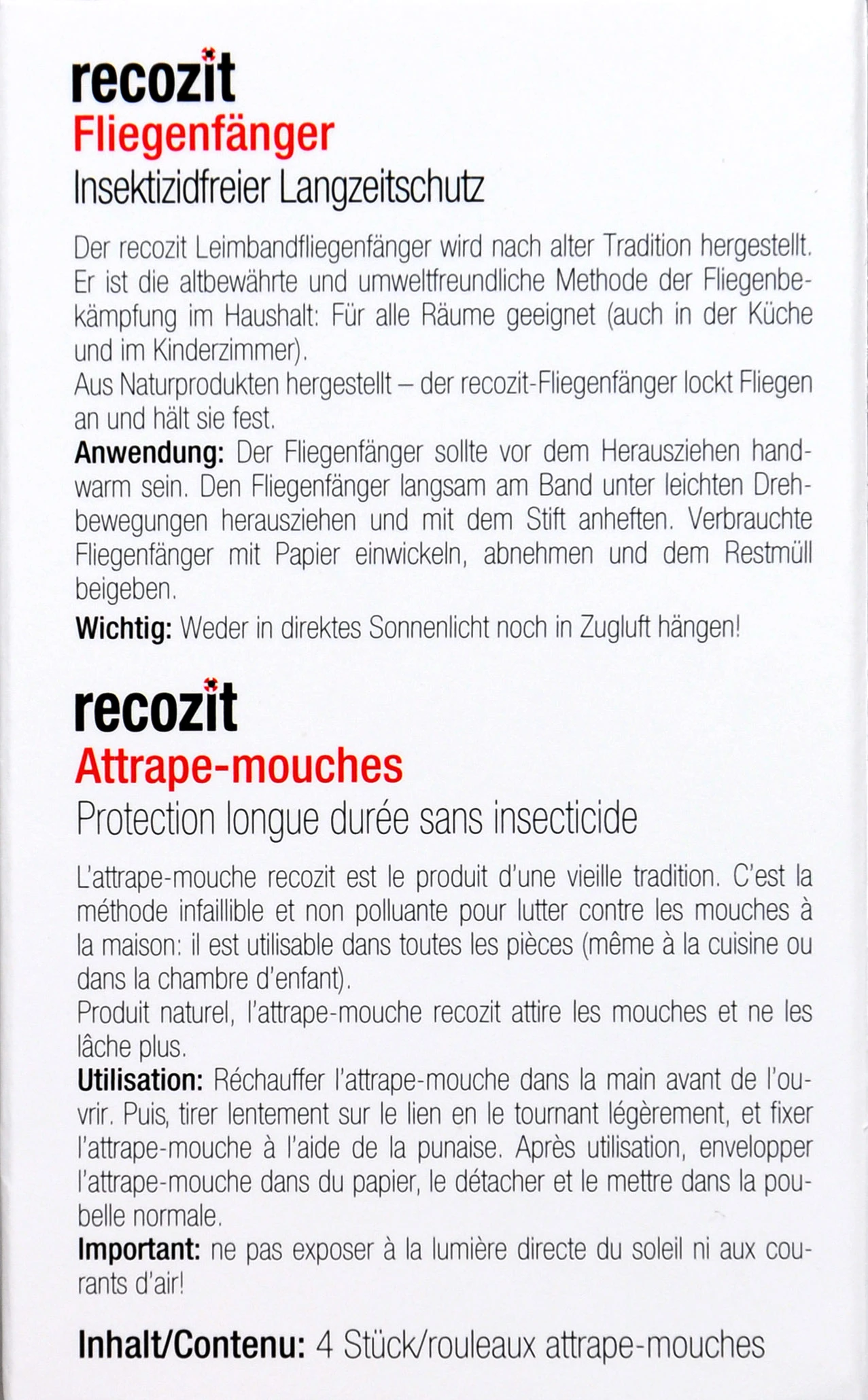 Recozit Fliegenfänger - 4 Stück 2 Recozit Fliegenfänger - 4 Stück – Bild 2