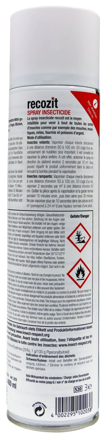 Recozit Insektenspray - 0,4 L 3 Recozit Insektenspray - 0,4 L – Bild 3