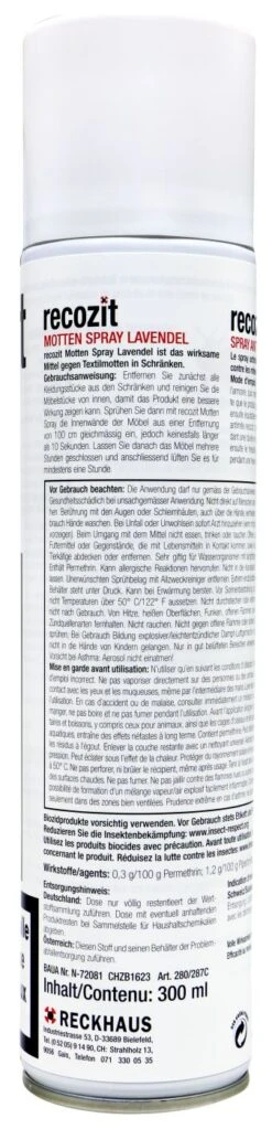 Ausgewählte Gartenpflegegeschäfte -Ausgewählte Gartenpflegegeschäfte Recozit20Motten20Spray20Lavendel 37529 H01