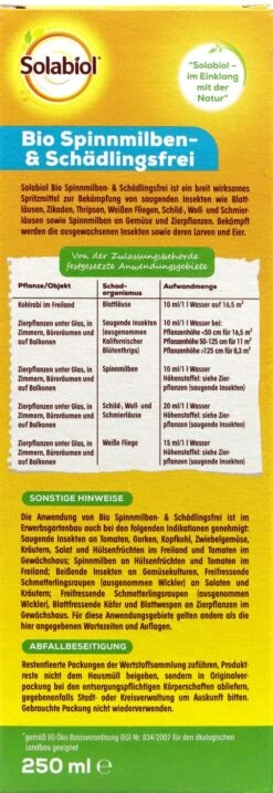 Solabiol Bio Spinnmilben- Und Schädlingsfrei - 250 Ml -Ausgewählte Gartenpflegegeschäfte Solabiol20Bio20Spinnmliben20 20und20Schaedlingsfrei 34331 H01